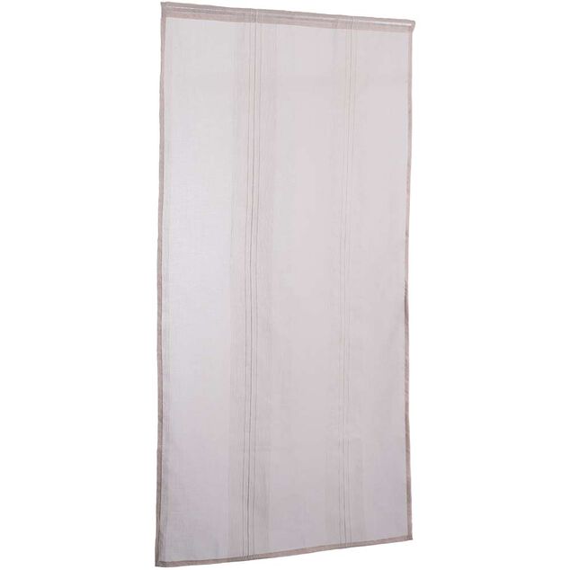 Vitrage droit passe tringle uni taupe 60x90 cm x2