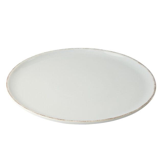 Assiette plate Lisbonne en gr&egrave;s gris &Oslash;27cm