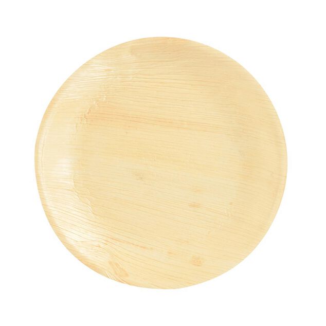 Lot de 6 assiettes rondes en feuille de palmier beige