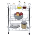 Desserte en m&eacute;tal gris 3 niveaux - L.51xl.26,5xH.57cm