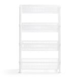 Desserte 4 niveaux plastique transparent 50x19,5xH82cm