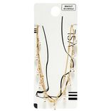 Cha&icirc;ne de cheville m&eacute;tal dor&eacute; 2 rangs avec perles