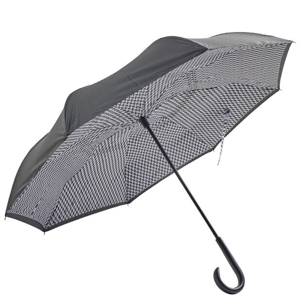 Parapluie invers&eacute; motif noir et blanc L87cm