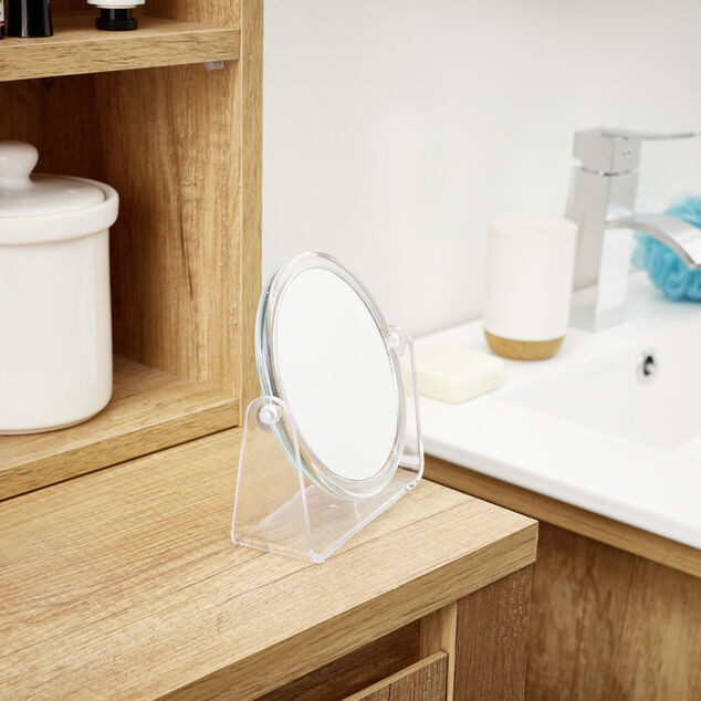 Miroir rond &agrave; poser rotatif 2 faces normal et grossissant (2 mod&egrave;les)