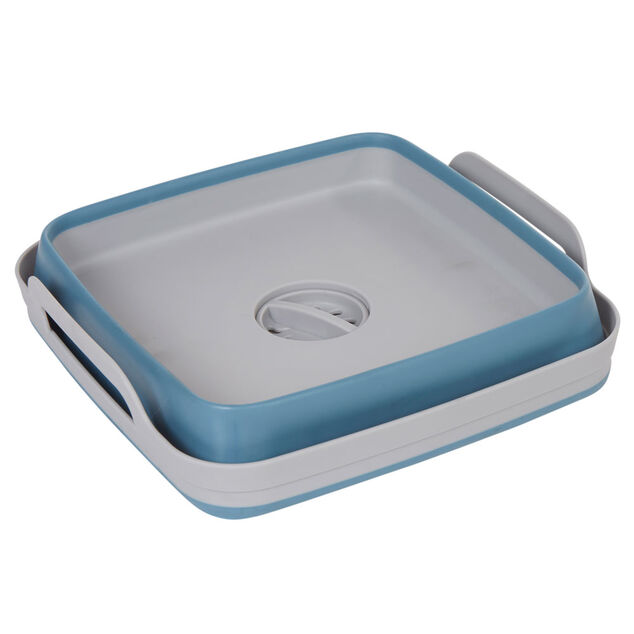 Bassine r&eacute;tractable bouchon &eacute;videur grise et bleue