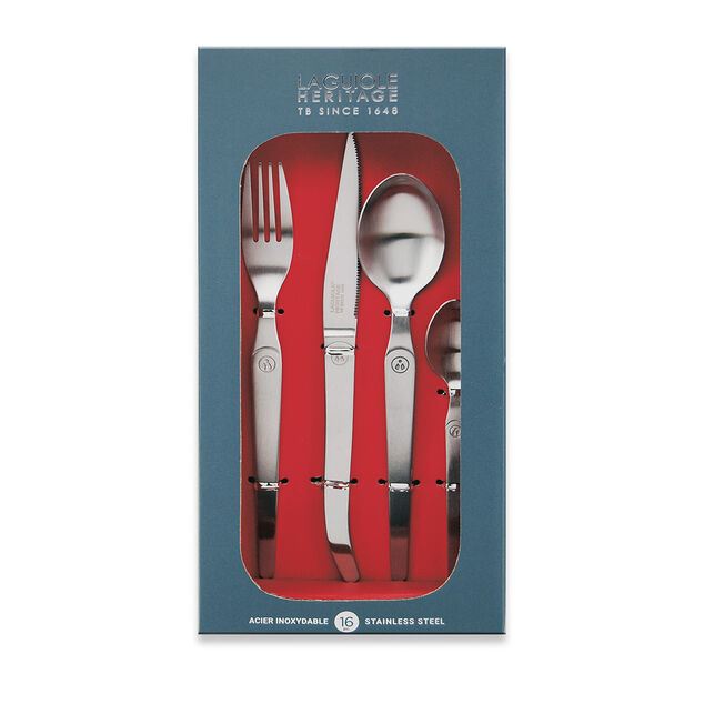 M&eacute;nag&egrave;re Laguiole Intuition 16 pi&egrave;ces inox satin&eacute;