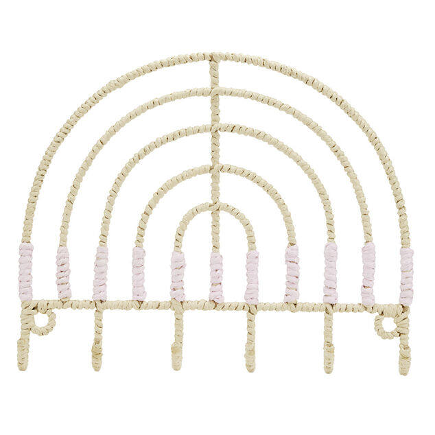 Support 6 crochets papier enroulé et coton 32x33cm (2 modèles)