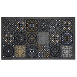Paillasson rectangulaire noir design carreau de ciment 70x40 cm
