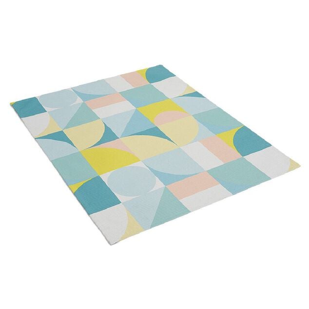 Tapis ext&eacute;rieur Berlingot antid&eacute;rapant motif g&eacute;om&eacute;trique pastel 130x170cm