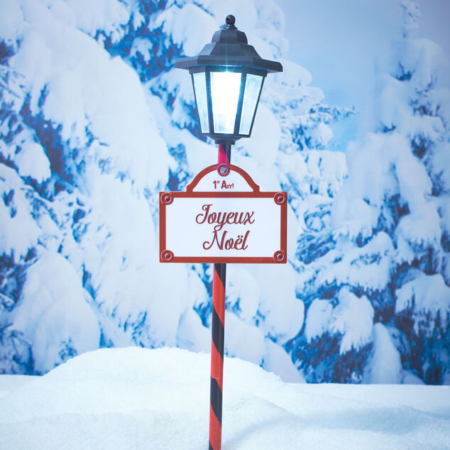 Borne solaire 1 LED panneau Joyeux Noël