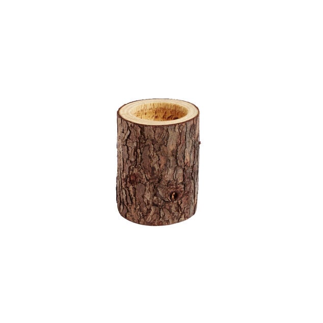 Bougeoir &eacute;corce de bois &Oslash;6xH8cm