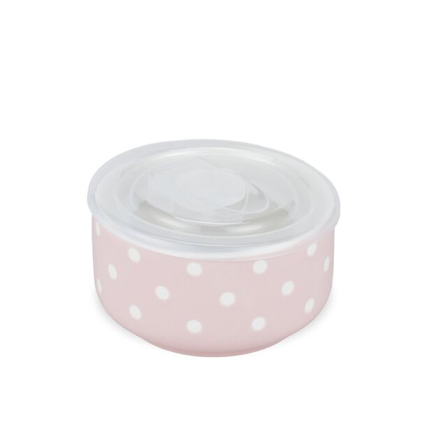 Bo&icirc;te &agrave; lunch x3 c&eacute;ramique motifs pois blancs 225/485/900ml