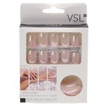 Kit de faux ongles en acrylique rose clair effet miroir