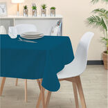Nappe rectangulaire polyester anti tâche uni bleu