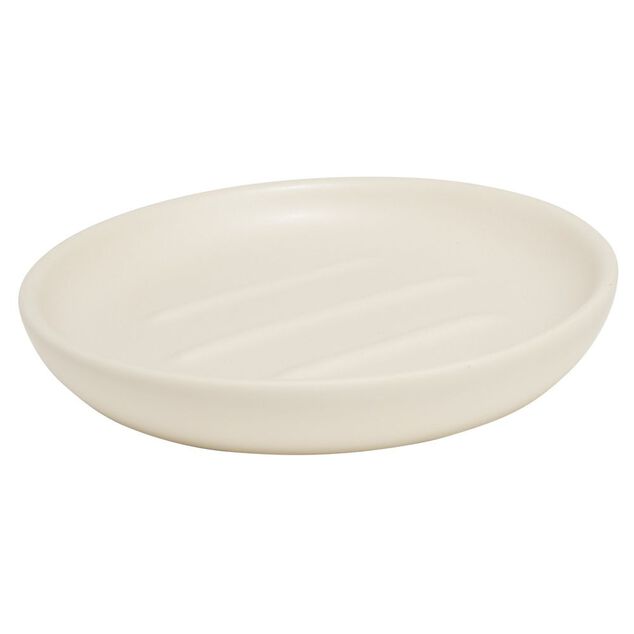 Porte-savon rond céramique beige Ø10xH2cm