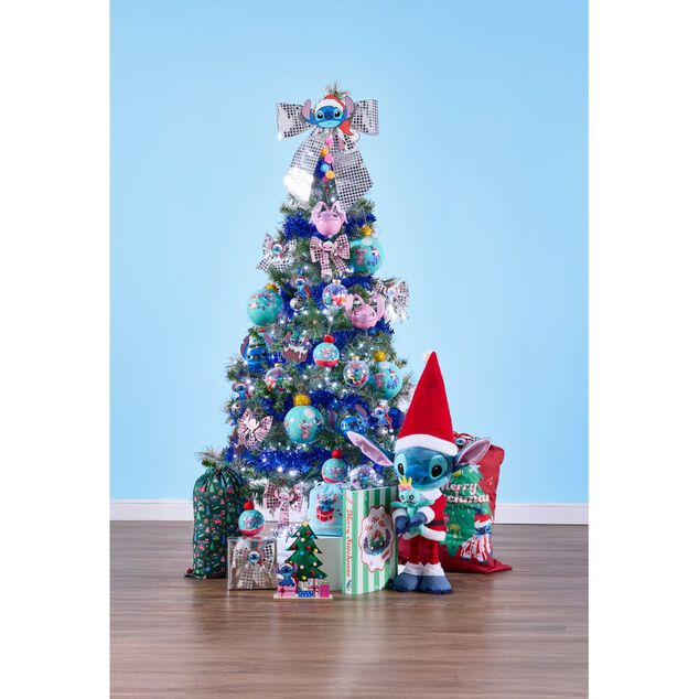 Noeud de No&euml;l Stitch &agrave; suspendre effet miroir 40X40cm