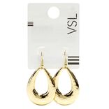 Boucles d'oreilles crochets forme goutte large ajour&eacute;e martel&eacute;e zinc argent&eacute;