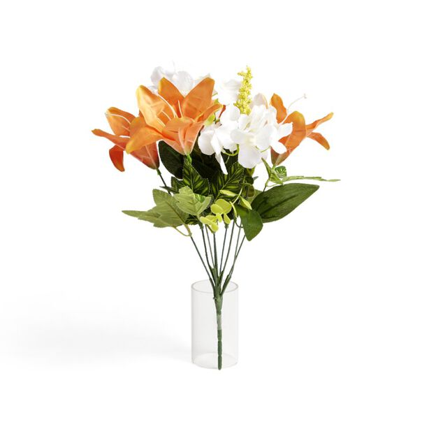 Fleur artificielle piquet lys/hortensia violet &Oslash;20xH46cm