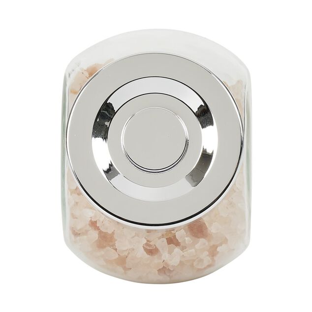 Bocal en verre inclin&eacute; 200ml avec couvercle en plastique &agrave; visser x2