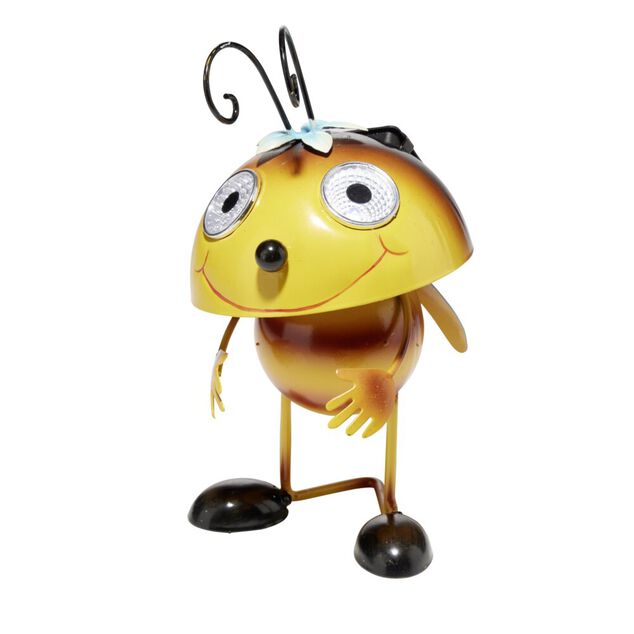 Animal solaire &agrave; poser insecte en m&eacute;tal 10x9.5x15/18cm (2 mod&egrave;les)