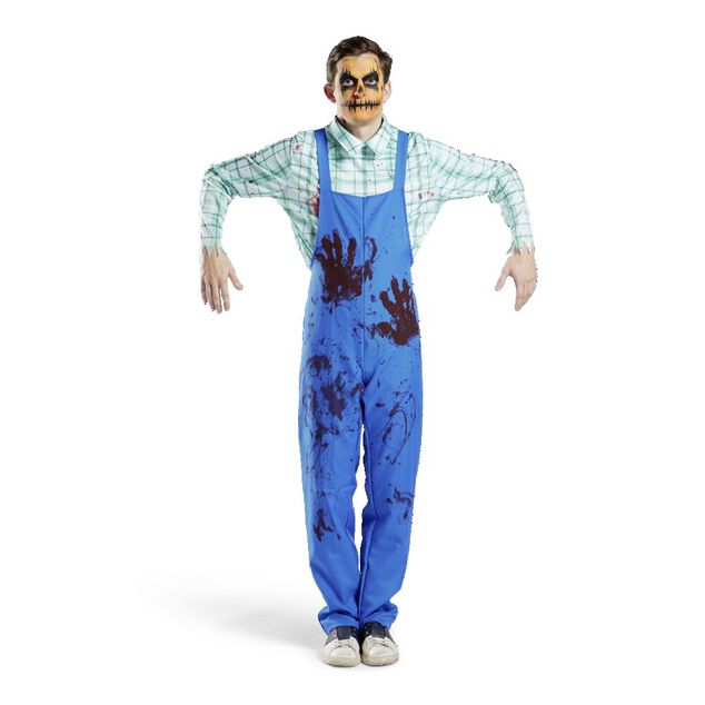 D&eacute;guisement adulte fermier assassin chemise et salopette taille unique