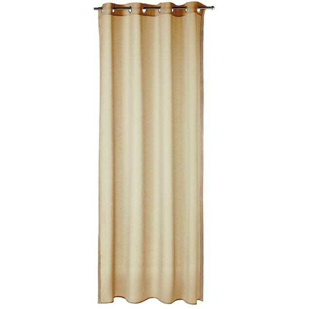 Voilage &agrave; oeillets Dolly uni avec bord en jute 140x240 cm