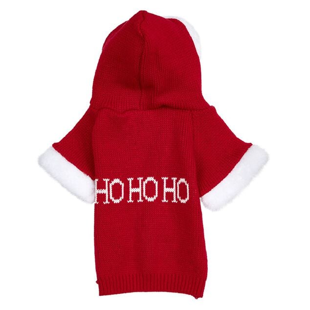 Pull P&egrave;re No&euml;l pour chien rouge avec capuche