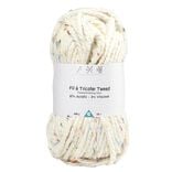 Pelote fil à tricoter tweed épaisse acrylique et viscose blanc 200g