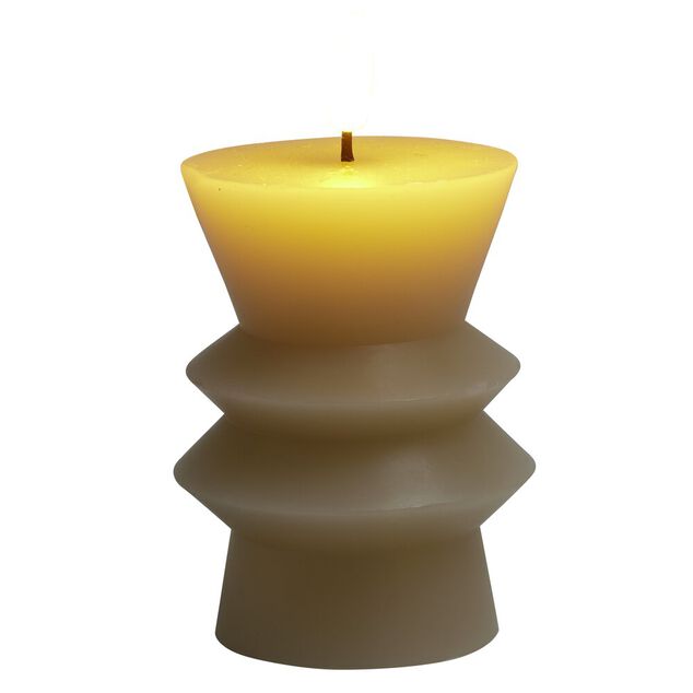 Bougie LED sculptée blanche Ø7,5xH10cm