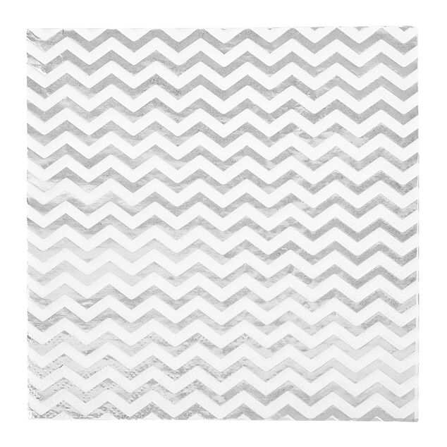 Serviette en papier motif zig zag noir et blanc x 16