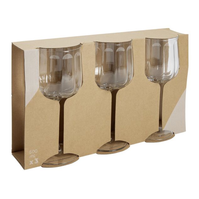 Verre à vin x3 rond verre 500ml