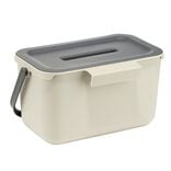 Poubelle compost de porte 4L plastique gris et beige 25,5x16,5xH14cm
