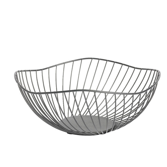 Corbeille &agrave; fruits design filaire m&eacute;tal noir &Oslash;25xH12cm