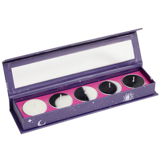 Coffret 5 bougies cycle de lune 24x25cm