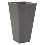 Cache pot fibre d'argile conique gris anthracite 24x24xH46cm