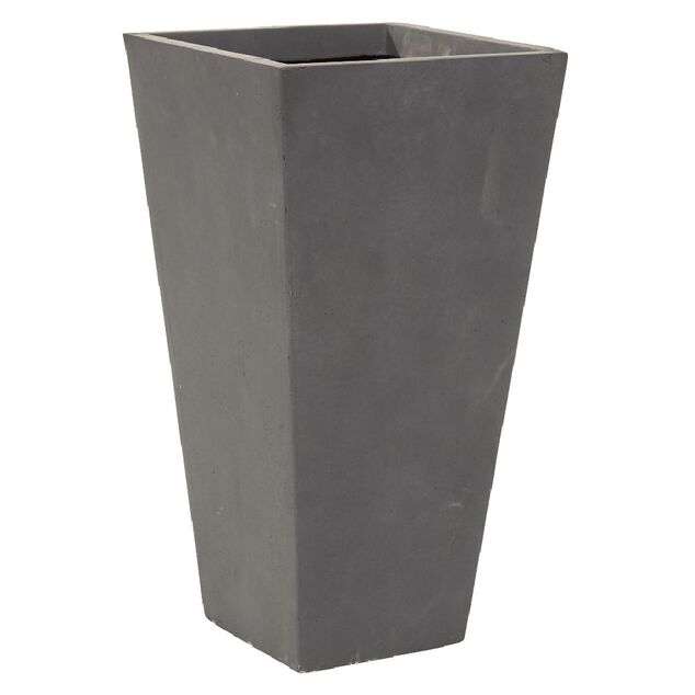 Cache pot fibre d'argile conique gris anthracite 24x24xH46cm