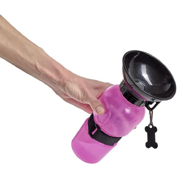 Gourde pour animaux avec gamelle int&eacute;gr&eacute;e 50cl