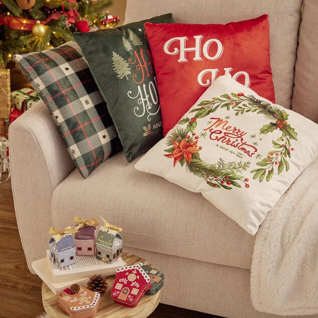 Coussin carr&eacute; motif No&euml;l 40x40cm (6 mod&egrave;les)