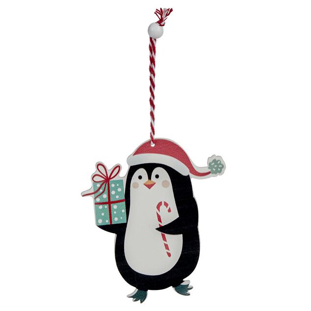 D&eacute;coration de No&euml;l en bois &agrave; suspendre