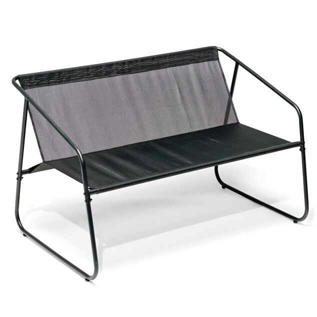 Salon de jardin 4 personnes Mathis textil&egrave;ne gris anthracite