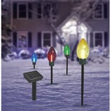 Borne solaire 1LED blanc chaud H53,5cm x4