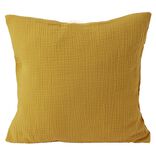 Housse de coussin 40x40cm gaze de coton jaune