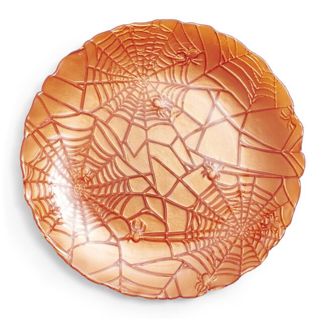 Assiette &agrave; dessert en verre orange &Oslash;21cm