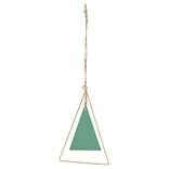 Suspension triangle doré avec forme triangulaire verte 8xH20cm