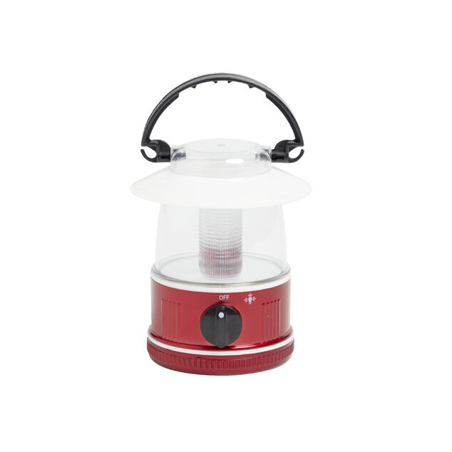 Lampe de camping lanterne portative avec LED plastique rouge Ø9xH13cm