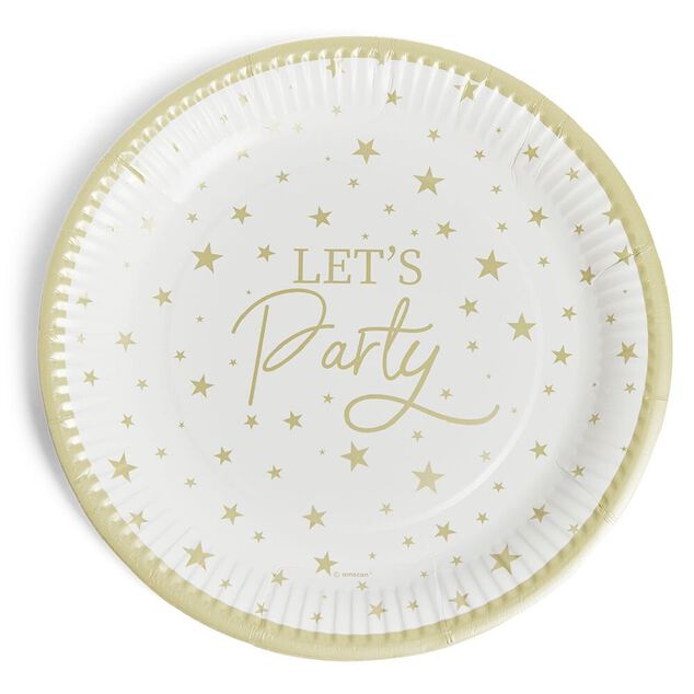 Lot de 8 assiettes Let's Party carton Ø23cm