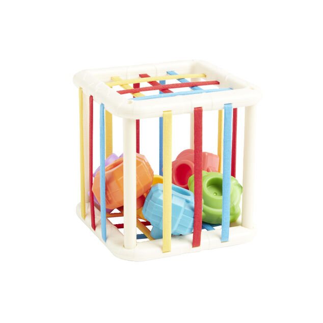 Jeu de motricit&eacute; fine cube et formes 6 pi&egrave;ces 11x11x11cm