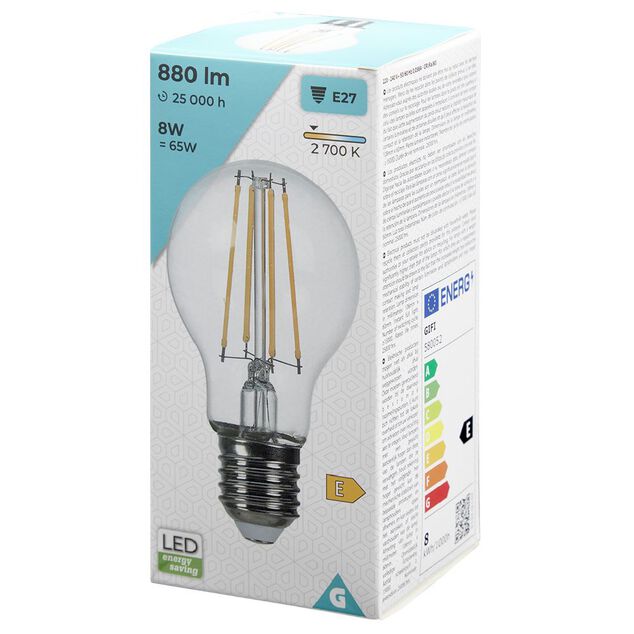 Ampoule LED &agrave; filament A60 E27 blanc
