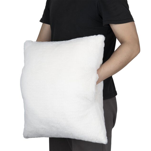 Coussin chauffe-mains uni doux 45x45cm (2 mod&egrave;les)