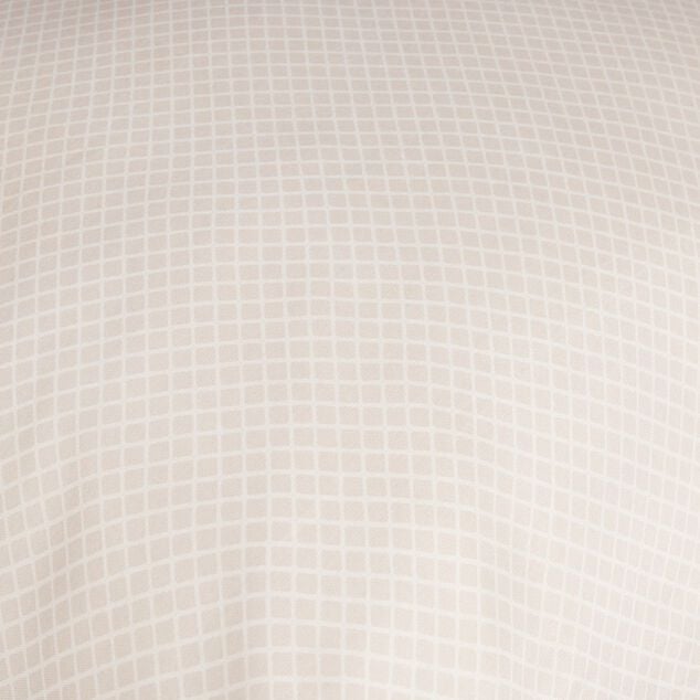 Taie d'oreiller carr&eacute;e beige blanc imprim&eacute; croix X2